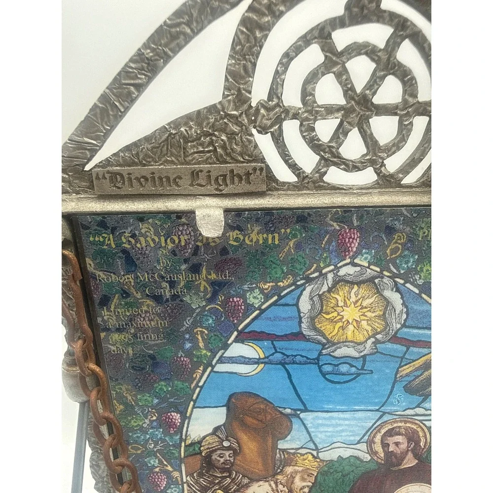 Bradford Exchange Divine Light Stained Glass Nativity Plate A Savior Is Born